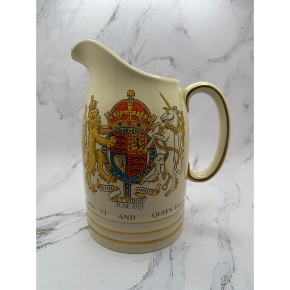 Gray’s Pottery 1L Beer Pitcher Jug – 1939 George VI & Queen Elizabeth US Tour - Picture 1 of 12